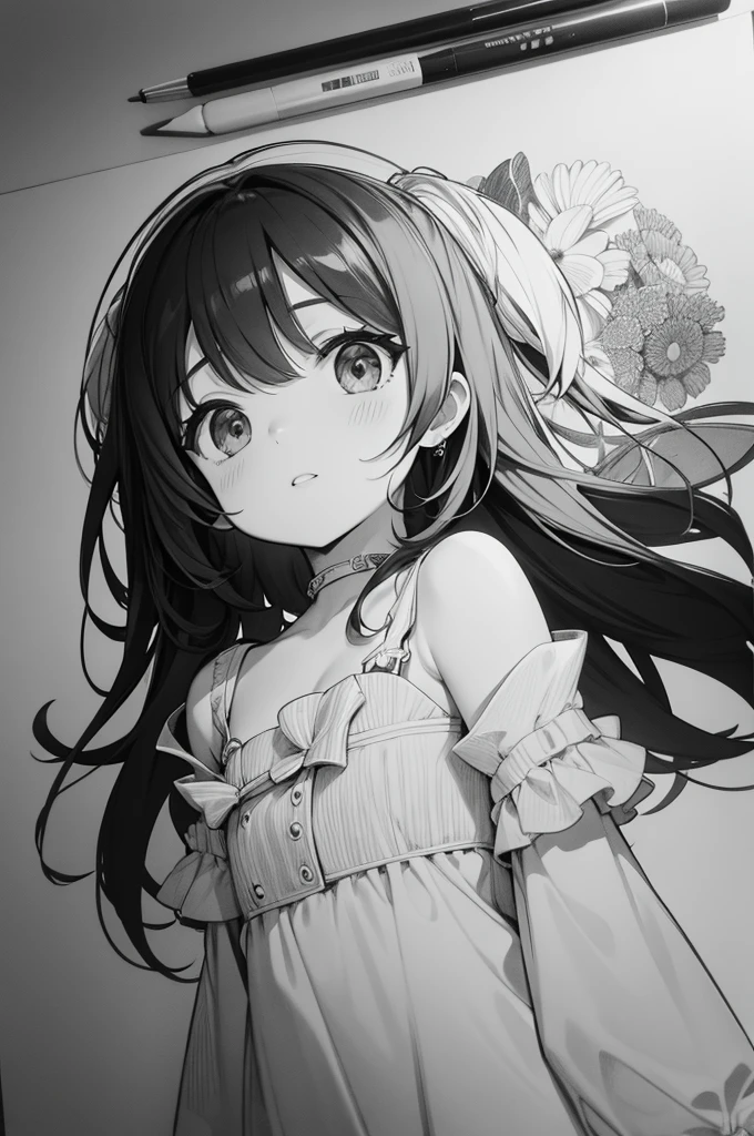 monochrome rough sketch