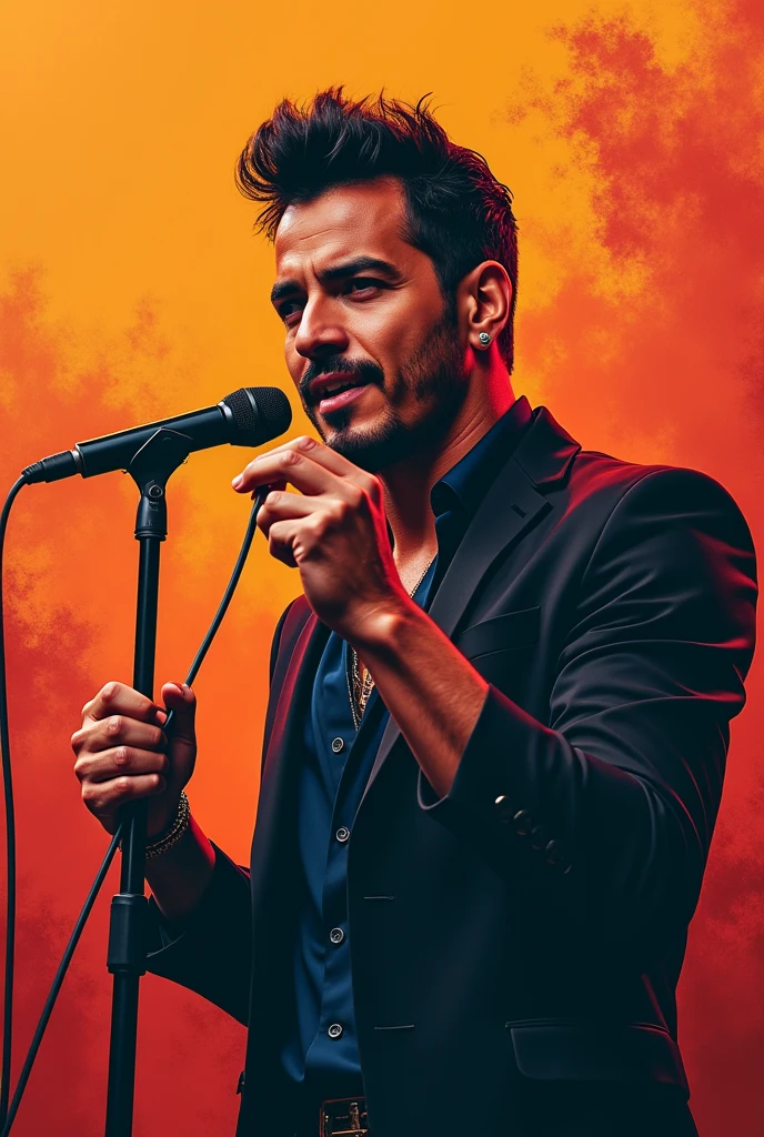 Noturbo banner of Latin male singer singing