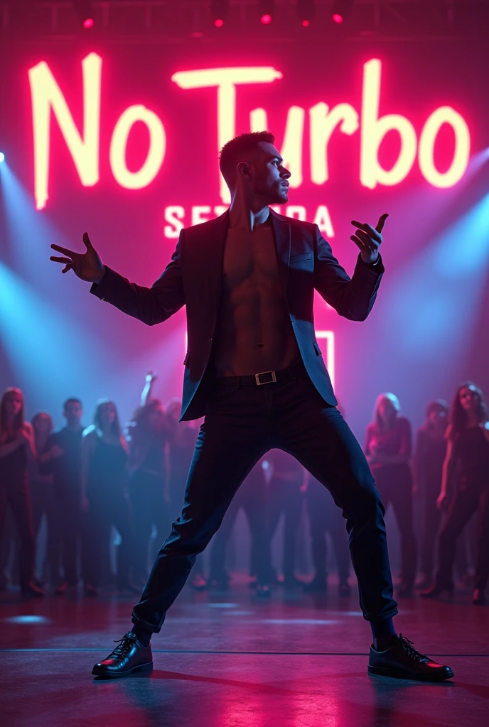 Latin male singer dancing noturbo banner