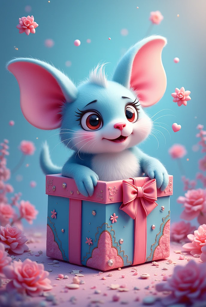 Suprise box blue and pink