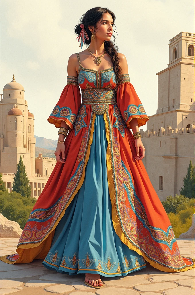 Drawing of Israeli costume