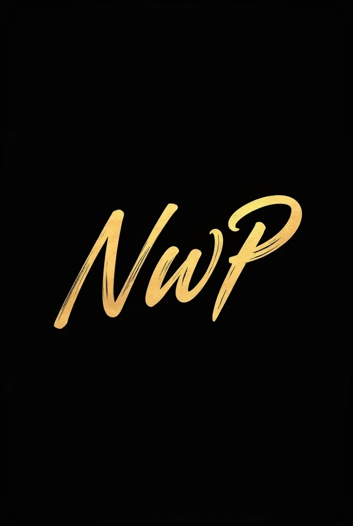 a "NWP" logo hand writing, yellow gold .black. invert color. logo for photography content. with small camera logo. premium. look expensive