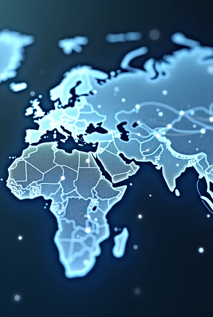 
Imagem 2: A world map with lines connecting different global points, symbolizing international standardization and collaboration between nations in the regulation of nanotechnology