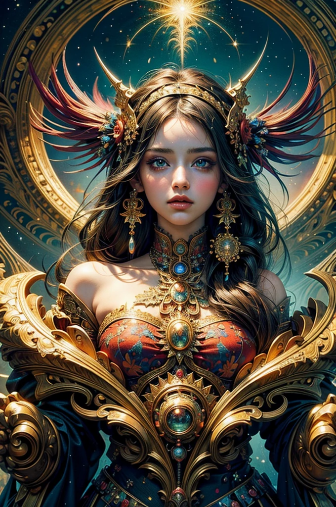 (masterpiece, Highest quality, Highest quality, Official Art, beautifully、aesthetic:1.2), (1 girl), Very detailed,(Fractal Art:1.3),colorful,Most detailed