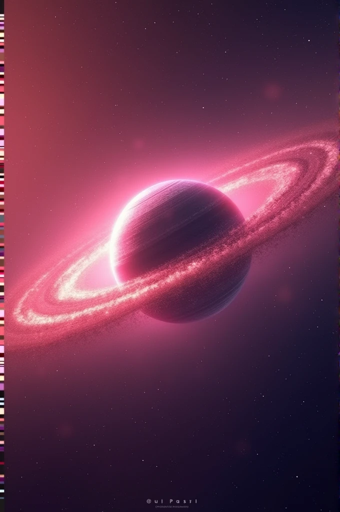 Pink Galaxy, planet orbitating