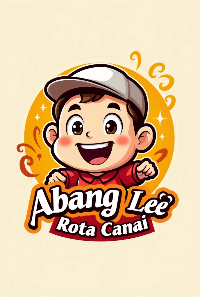 word "Abang Lee Roti Canai" for logo. industri. red white yellow font. like mcd logo