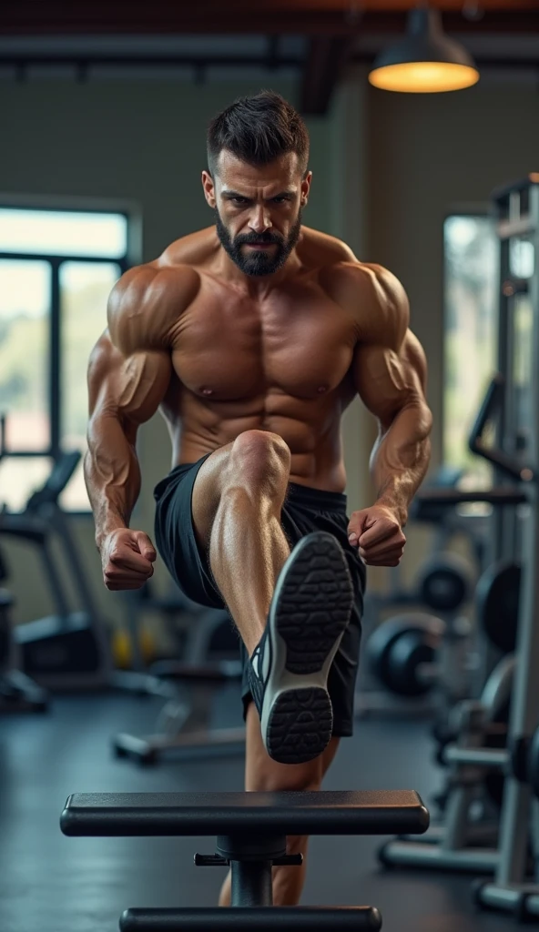 man training calves at the gym, gym, exercise.