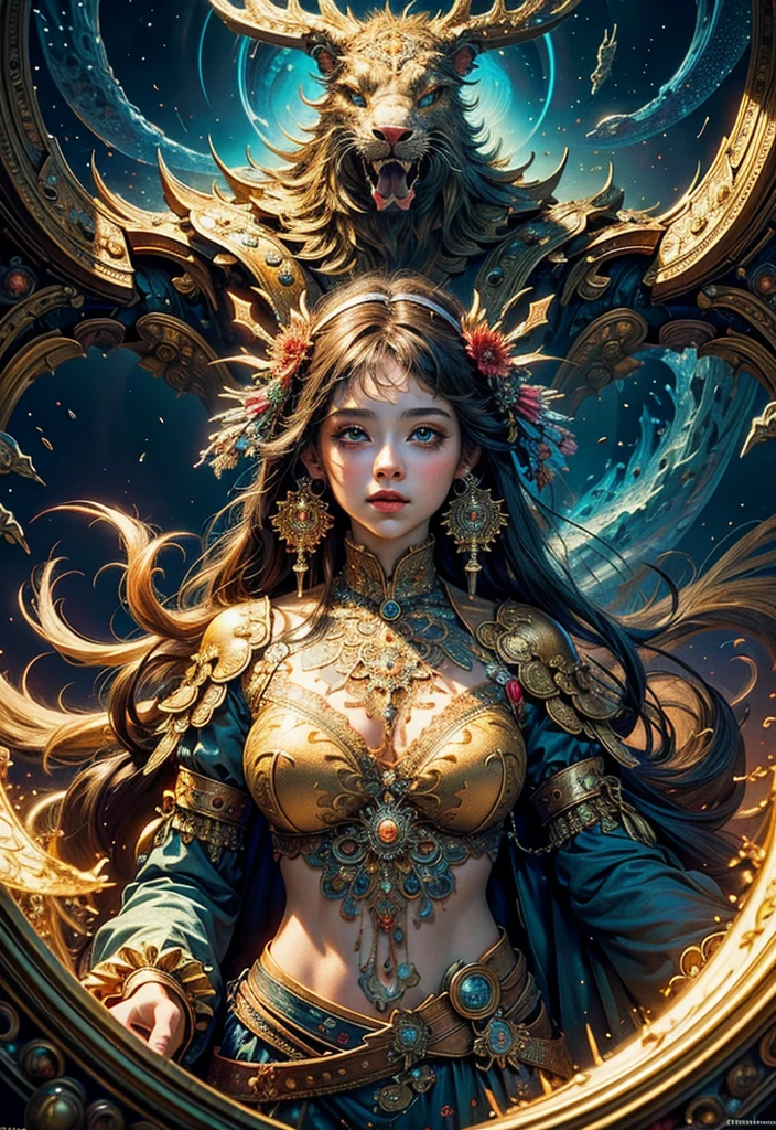 (masterpiece, Highest quality, Highest quality, Official Art, beautifully、aesthetic:1.2), (One girl), Very detailed,(Fractal Art:1.3),colorful,Most detailed