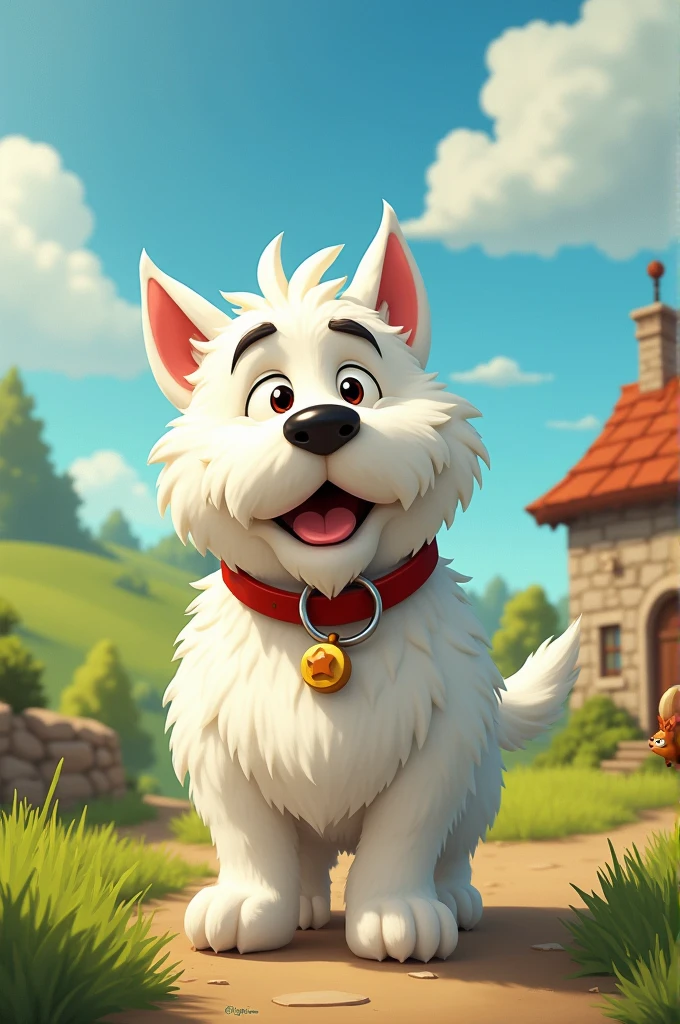 create an image of ideafix as if it were a real dog with characteristics of a west terrier