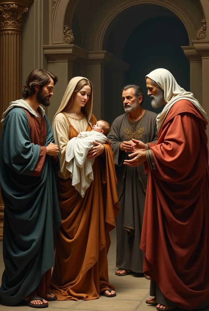 Presentation of Jesus in the Temple with Mary, Joseph, Anna and Simeon