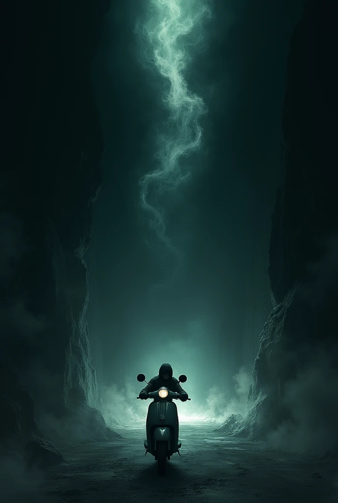 Scooter pulling a person into the dark abyss