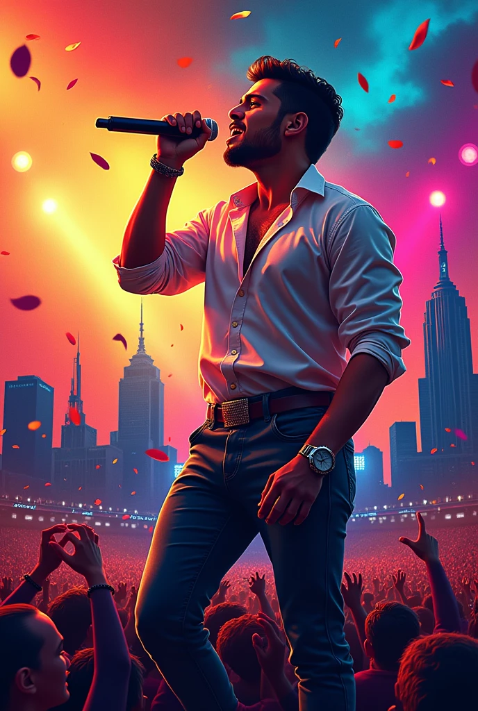 Banner "good" of Latin male singer