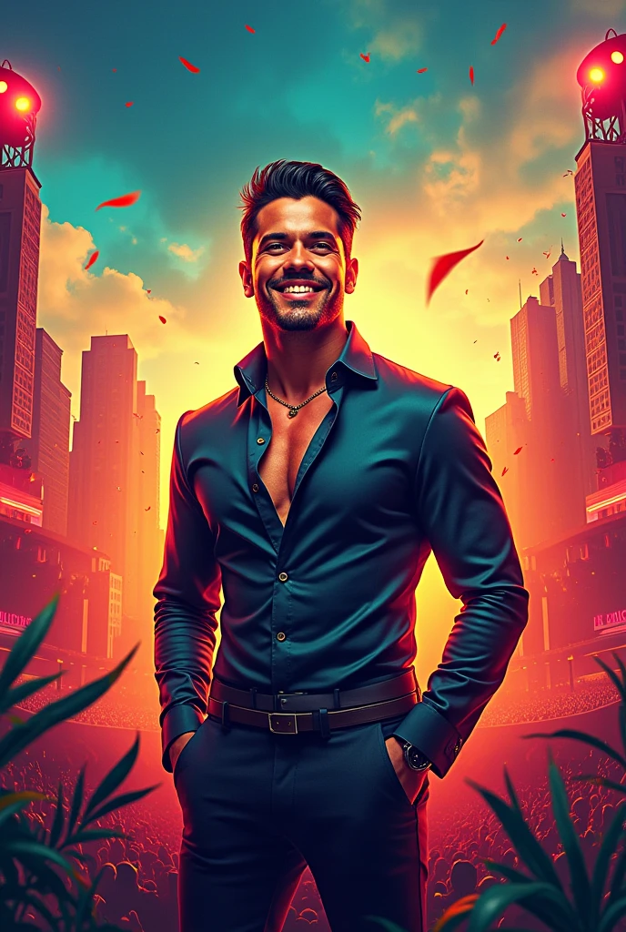 Banner "good" of Latin male singer