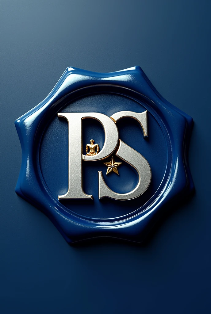 Logo for a political party in Venezuela on an embossed wax seal, Details: form: The logo will be octagon shaped, representing strength, stability and protection.
Color: The background of the octagon will be dark blue, a color that evokes confidence, serenity and patriotism.
LETTERS: The letters "ps" They will be located in the center of the octagon, with a modern and elegant design. The letters serán de color plata, a color that represents strength, nobility and elegance.
Effects:
The letters "ps" will have a slightly raised shadow effect, to give them a touch of depth and realism.
A soft glow effect can be added to the letters "ps", to make them look shiny and attractive.
Details adicionales:
A small visual element can be incorporated next to the letters "ps" that represents the homeland. He could be a star in Venezuela, an eagle or a map of Venezuela.
The visual element would be golden in color, a color that symbolizes wealth, power and nobility.
Elements to consider:
Typography: The typography of letters "ps" must be modern, easy to read and representative of the party's identity.
position: The position of the letters "ps" inside the octagon must be balanced and attractive.
Details: Se puede añadir Details adicionales al logo, as a texture effect, a color gradient or visual element that complements the design.