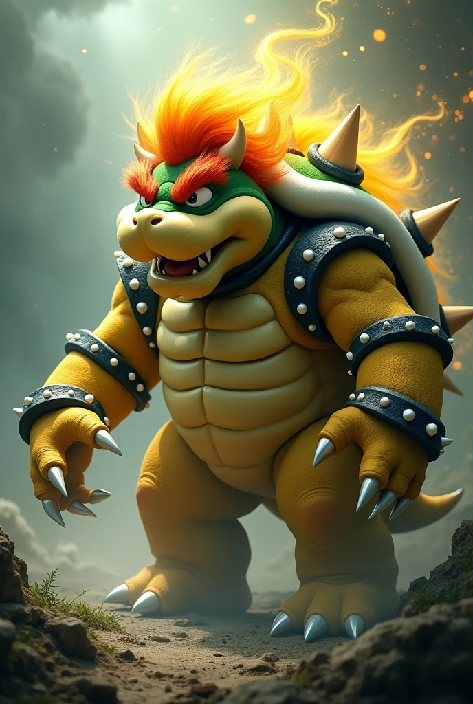 Bowser with yellow hair 

