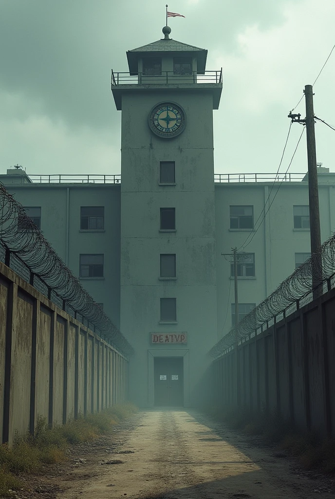 Create an illustration of prison outside death row