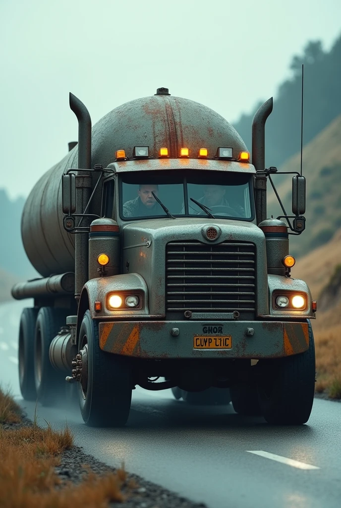 truck carrying exploding gas cylinder