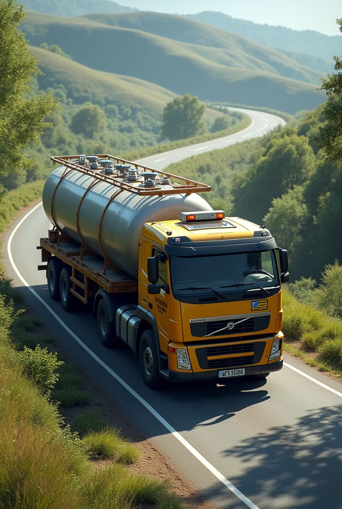 truck transporting gas cylinders
