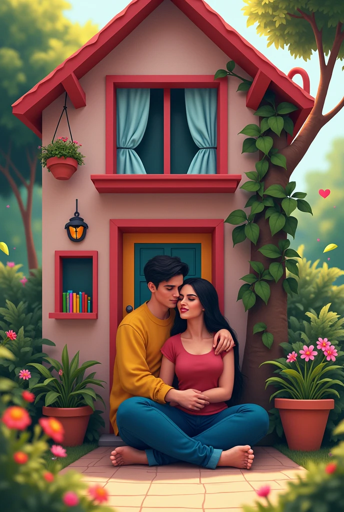 LGBT house, one sitting on the other&#39;s lap 