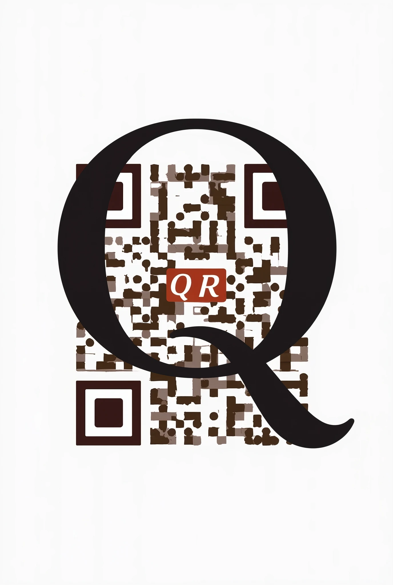 Create a qr code as a logo of a cosmetic selling company and write QR inside as a part of QR