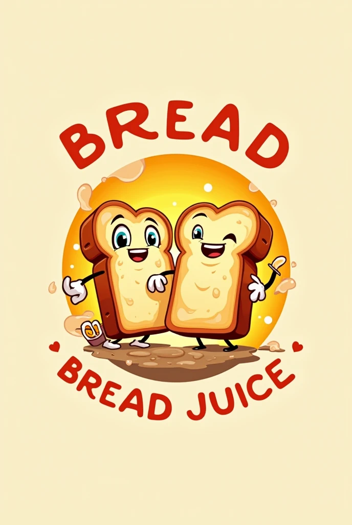create bread juice logo show pieces of bread
