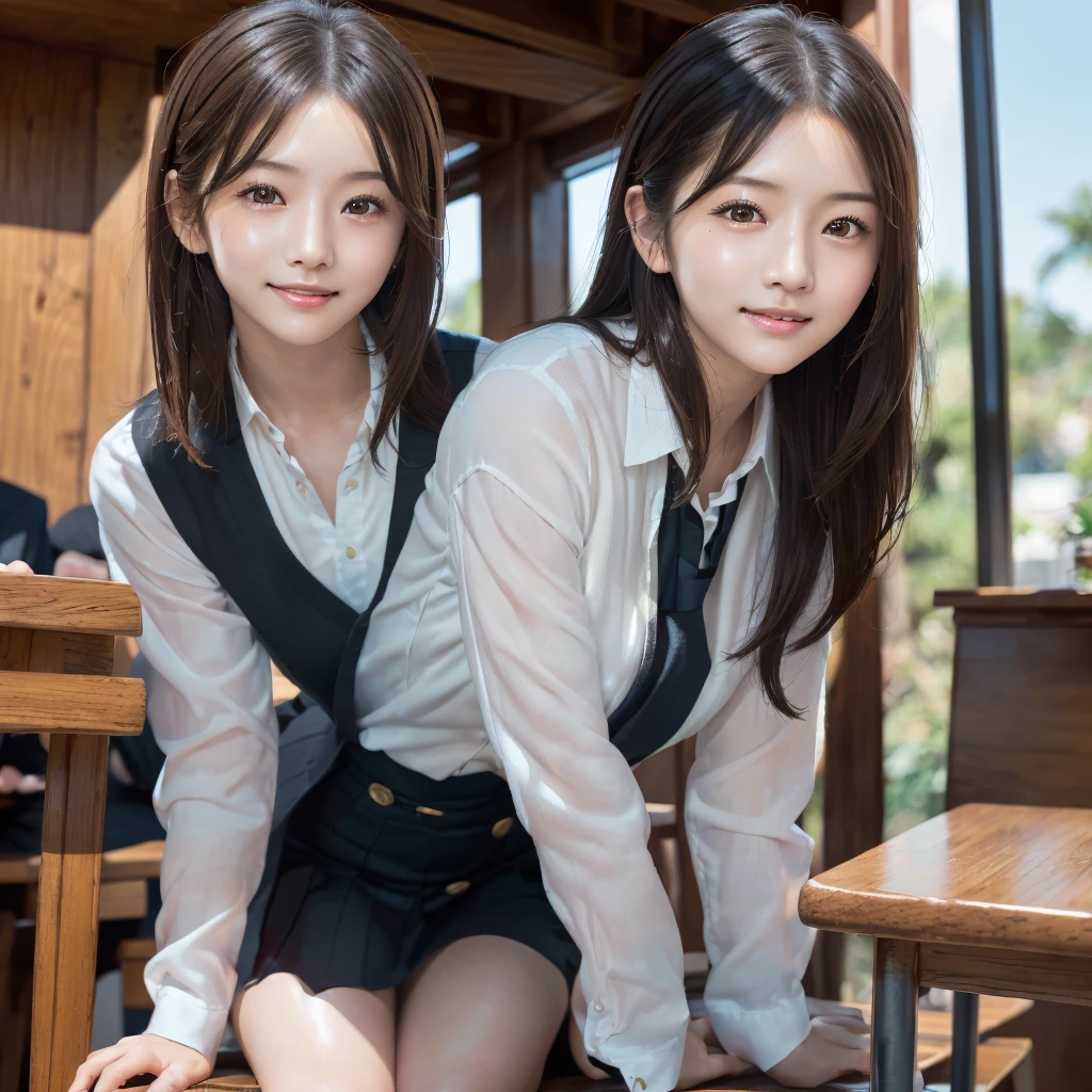 Tabletop, highest quality, Japanese Girls,One Girl, 8k, RAW Photos, highest quality, Tabletop, Debtdebt:1.2, Highly detailed RAW color photos, Professional photos, (Realistic, Realistic:1.37), (Highly detailed skins:1.2), Ultra-high resolution, (lenz 50mm), (debt/1.2),Exquisitely drawn eyes,Gazing at the audience,
One Girlと別れる (Many elderly people:1.4), Beautiful Face, cute,(smile:1.05),(20-year-old, Wide Hips,Straight hair, (short hair), iris, white and fine-grained skin,Small Mouth, high cheekbones (meaning), Sexy pose,(Leaning forward:1.3),(The to the debtW:1.1),White panties、Korean Idol、Nogizaka Idol、Carving an idol pose、Adult、、(Tabletop, highest quality:1.3), (Ultra-fine 8K CG:1.2), (ultra-realistic:1.35), (Realistic:1.45), (Realistic:1.4), Cowboy Shot,
Beautiful Japanese Women, 2, supermodel, Japanese Idols, , (Sitting at a desk:1.1), (school uniform:1.4), (Skirt flip:1.6),
(School classroom background:1.1), A slightly troubled look、Smile a little、
