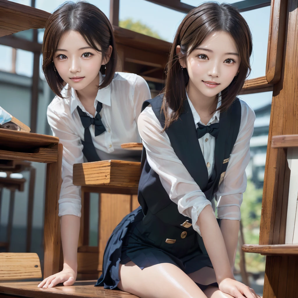 Tabletop, highest quality, Japanese Girls,One Girl, 8k, RAW Photos, highest quality, Tabletop, Debtdebt:1.2, Highly detailed RAW color photos, Professional photos, (Realistic, Realistic:1.37), (Highly detailed skins:1.2), Ultra-high resolution, (lenz 50mm), (debt/1.2),Exquisitely drawn eyes,Gazing at the audience,
One Girlと別れる (Many elderly people:1.4), Beautiful Face, cute,(smile:1.05),(20-year-old, Wide Hips,Straight hair, (short hair), iris, white and fine-grained skin,Small Mouth, high cheekbones (meaning), Sexy pose,(Leaning forward:1.3),(The to the debtW:1.1),White panties、Korean Idol、Nogizaka Idol、Carving an idol pose、Adult、、(Tabletop, highest quality:1.3), (Ultra-fine 8K CG:1.2), (ultra-realistic:1.35), (Realistic:1.45), (Realistic:1.4), Cowboy Shot,
Beautiful Japanese Women, 2, supermodel, Japanese Idols, , (Sitting at a desk:1.1), (school uniform:1.4), (Skirt flip:1.6),
(School classroom background:1.1), A slightly troubled look、Smile a little、