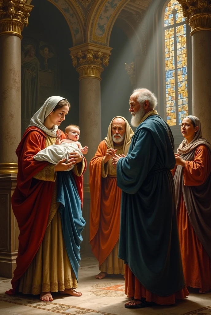 Presentation of the Lord in the Temple with Anna Simeon Mary and Joseph