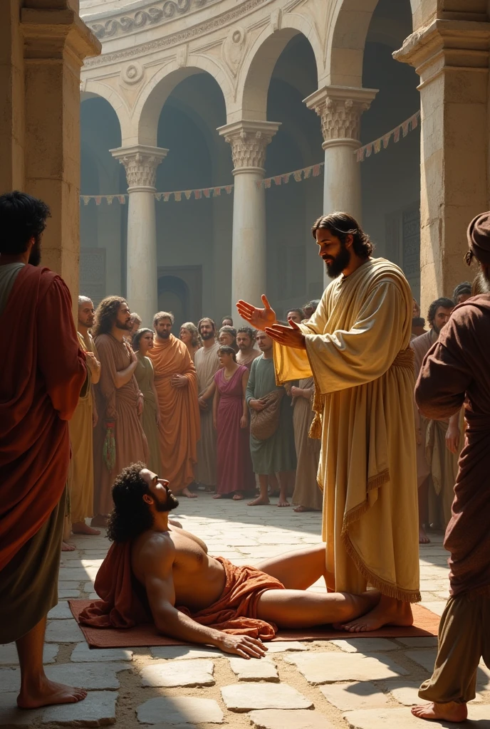 Jesus healing the paralytic.