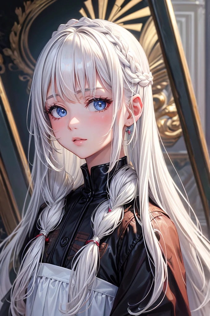 ((Best Quality)), ((masterpiece)), (detailed), 1 girl, white hair
