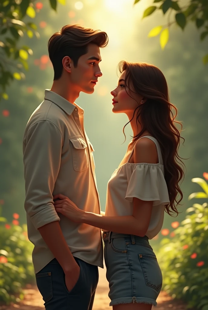 a man and a woman side by side