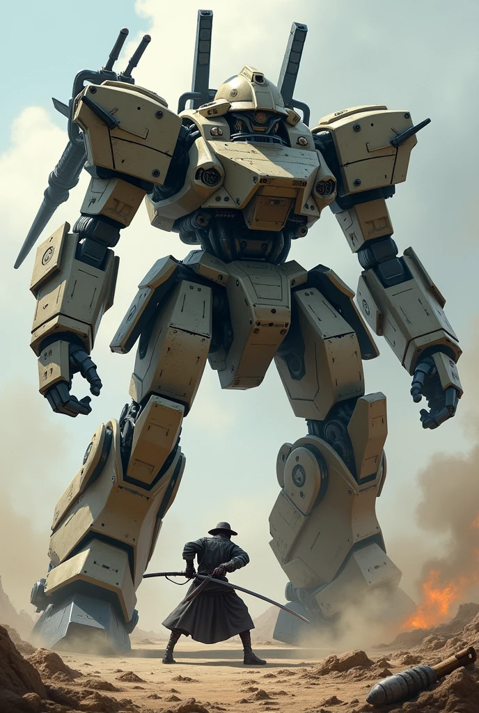 OPRESOR VS RONIN (ronin is a samurai) (Oppressor is a multi-war robot with an imposing style that ends up defeating RONIN and leaving him completely dead.)