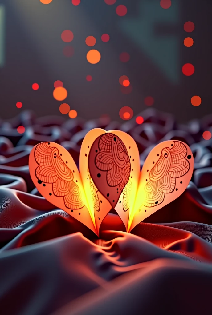 Burning paper hearts for gay romance book cover
