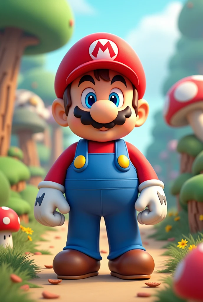 A boy with a red hat and blue pants and a big belly Mario