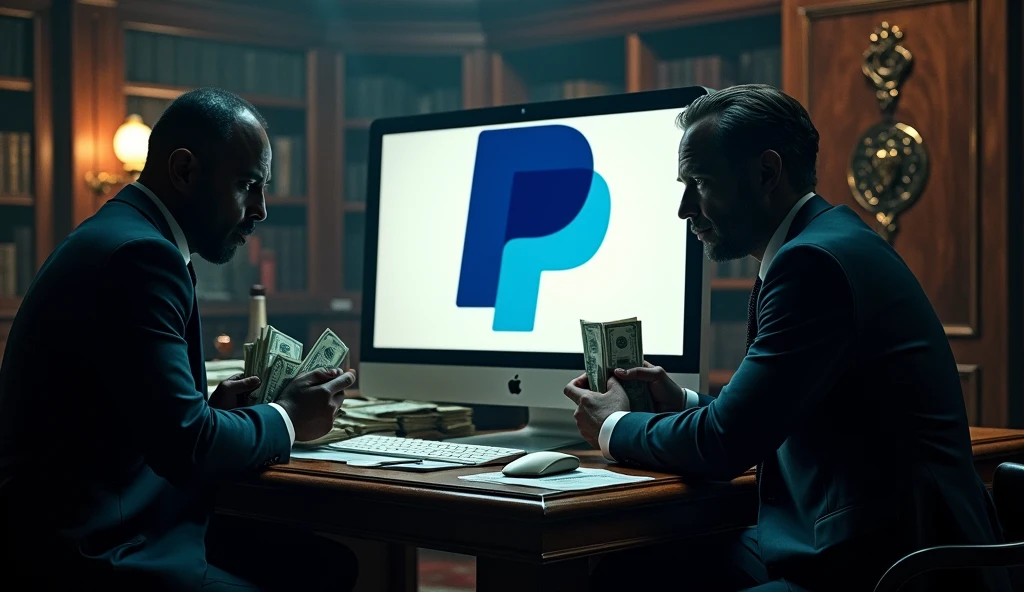 PayPal logo in a money laundering and corruption scenario