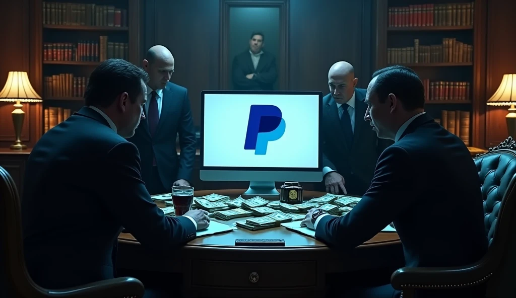 PayPal logo in a money laundering and corruption scenario