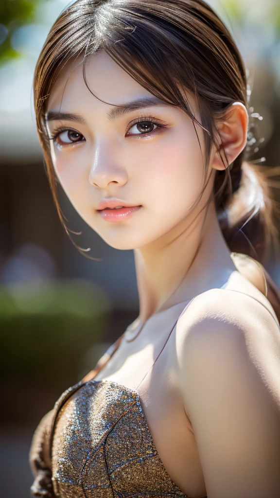Japanese girl, Photorealsitic, Detailed skin, Detailed lips, Detailed eyebrows, PUPILS SPARKLING, depth of fields, ccurate, Super Detail, Best Quality, hight resolution, Anatomically correct, Textured skin, high details, High quality, short skirt, full body