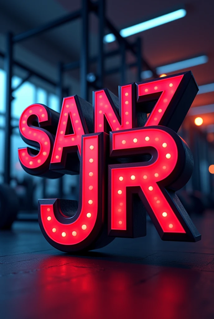 create a profile picture with the initials: SANZ JR, that is a little more extroverted and striking for a GYM