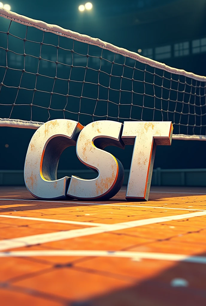 I want to create a banner for my YouTube channel dedicated to volleyball which contains the letters CST for main and the dimensions are 1024 x 576 px