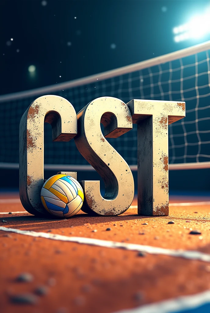 I want to create a banner for my YouTube channel dedicated to volleyball which contains the letters CST for main and the dimensions are 1024 x 576 px