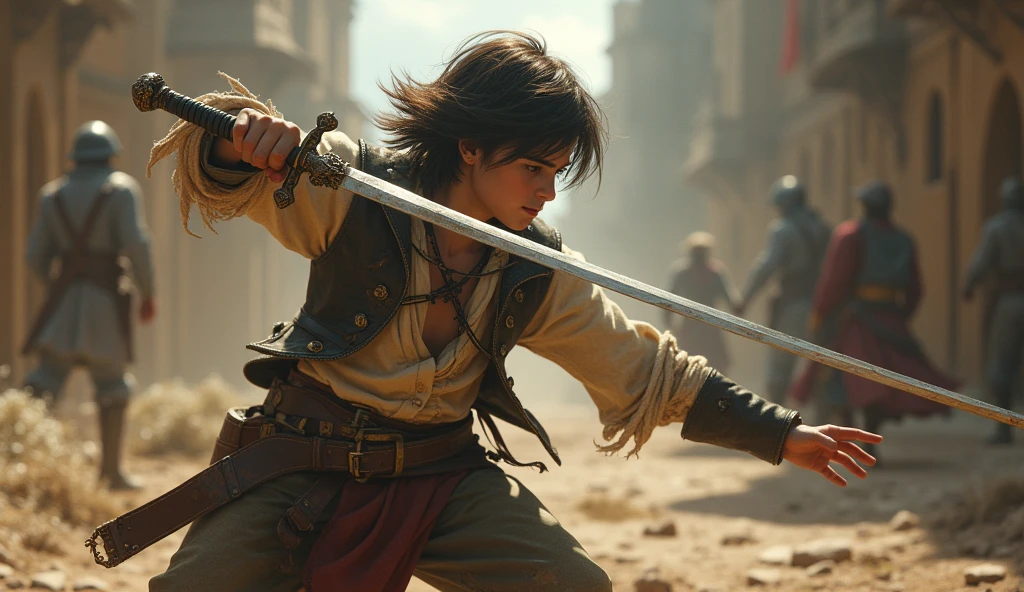 1man swashbuckler fantasy duelist rogue medieval rapier young noarmor western raggedclothes