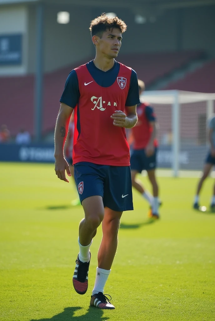 Create a player training soccer but without showing his face