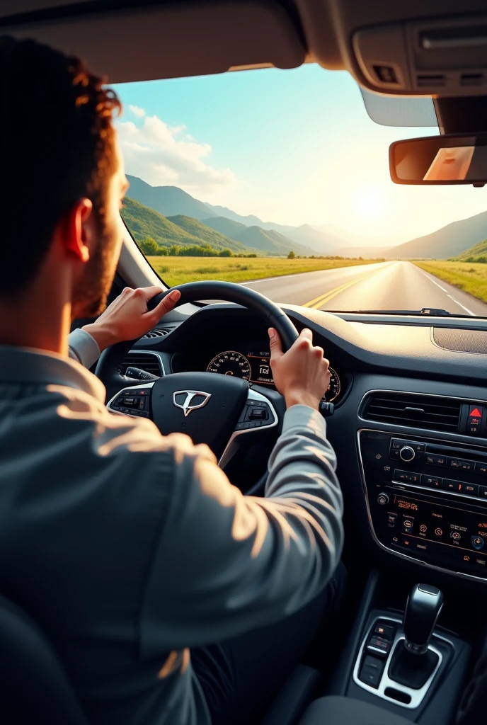One driving a car

