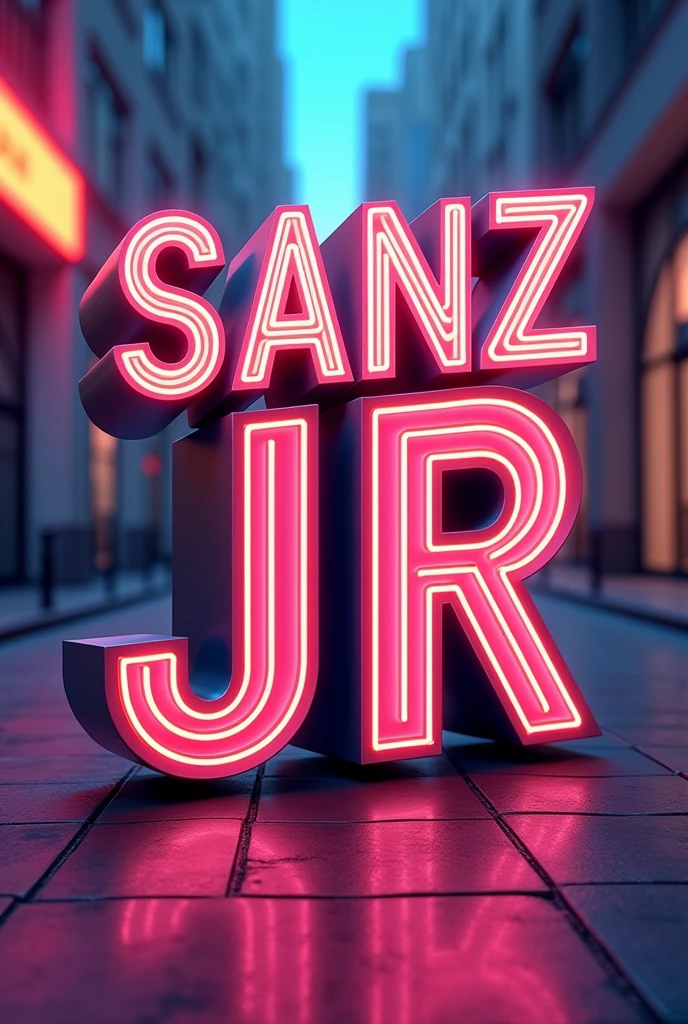 create a profile picture with the initials: SANZ JR, that attracts a lot of attention and is extroverted