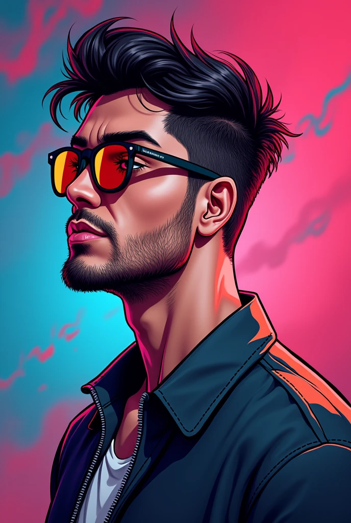 create a profile picture with the initials: SANZ JR, that attracts a lot of attention and is extroverted