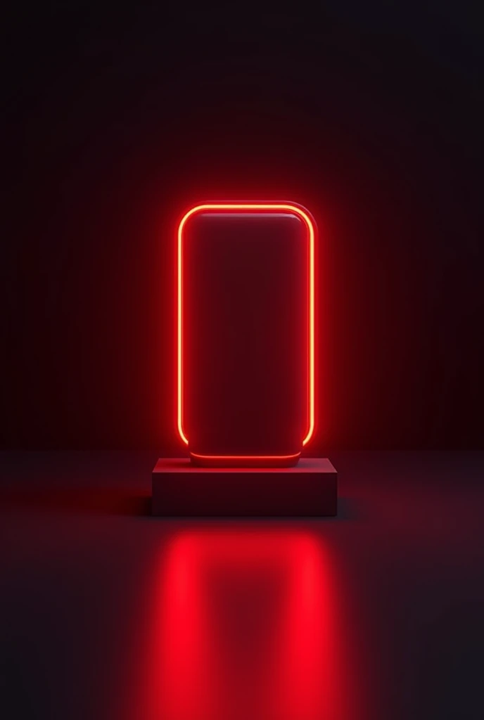Create a glowing neon red speaker, representing an announcement of news and notices, featuring a sleek and modern design. The speaker is centered on a dark, black background with a subtle gradient, giving the image