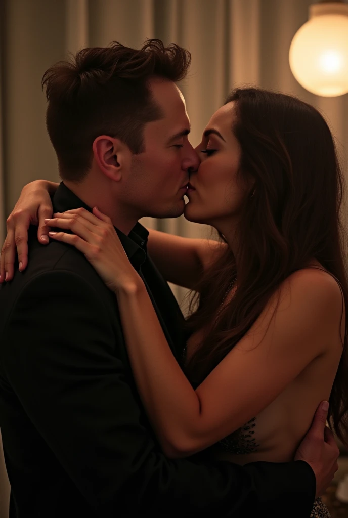 Elon Musk and Alexandre de Morais kissing