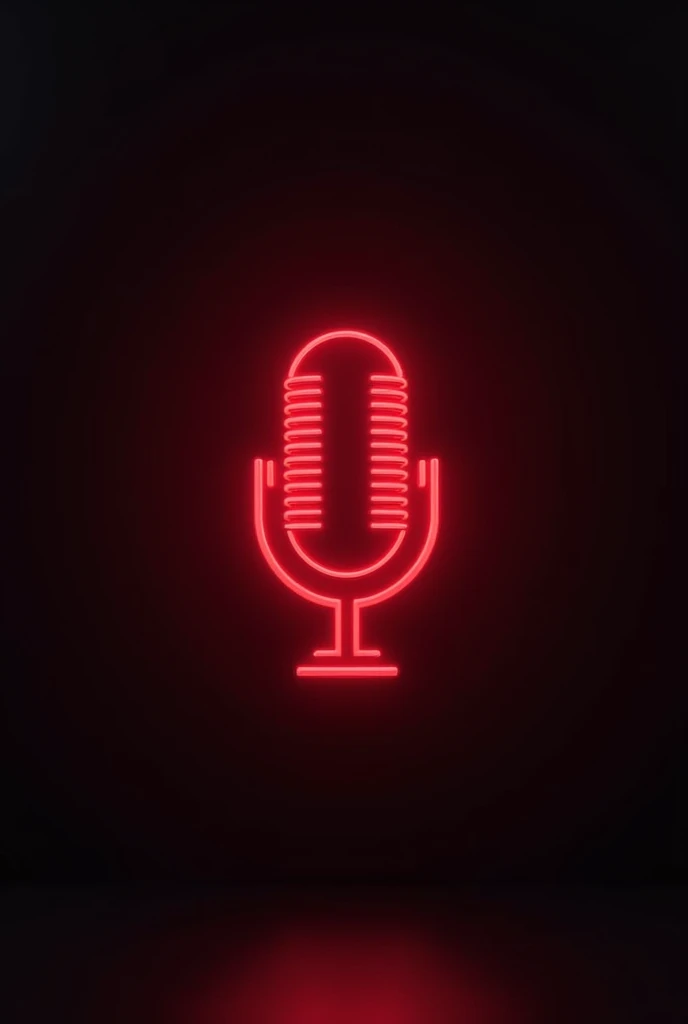 A glowing neon red stand microphone icon, symbolizing support and assistance, with a futuristic and clean design. The lifebuoy is placed in the center of a black background, lightly textured, with red neon light
