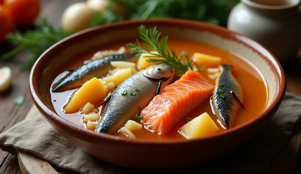 Russian dish fish soup