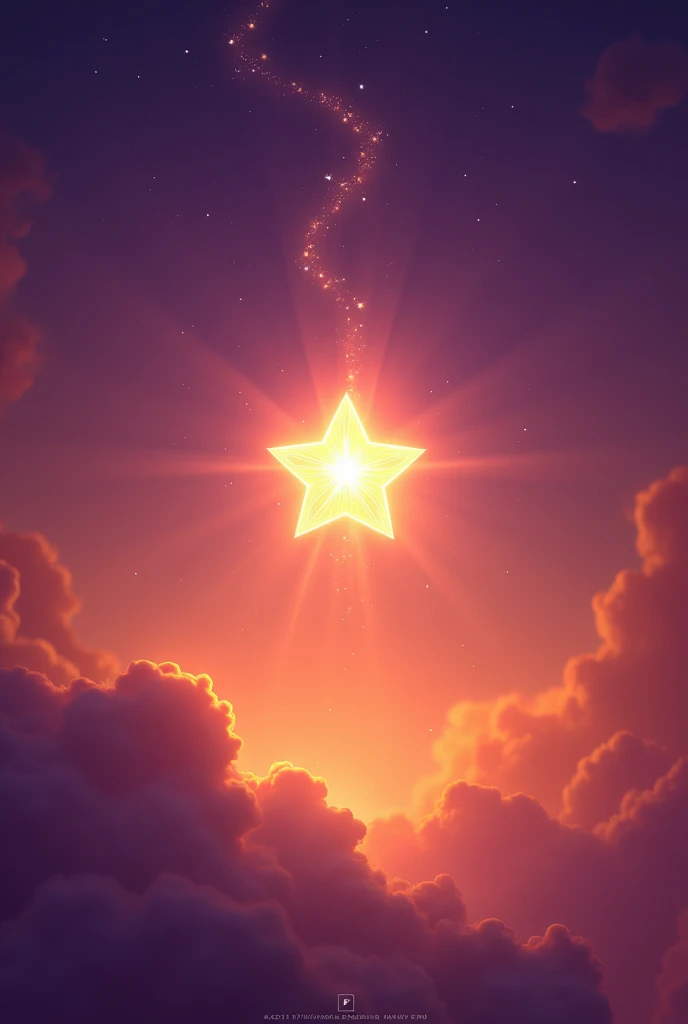 Wishing star with a purple orange background